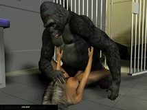 Шимпанзе трахает девку видео смотреть